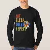 T-shirt Eat Sleep Solve Repeat  Solve Cube Puzzle Fun  8 (Devant)