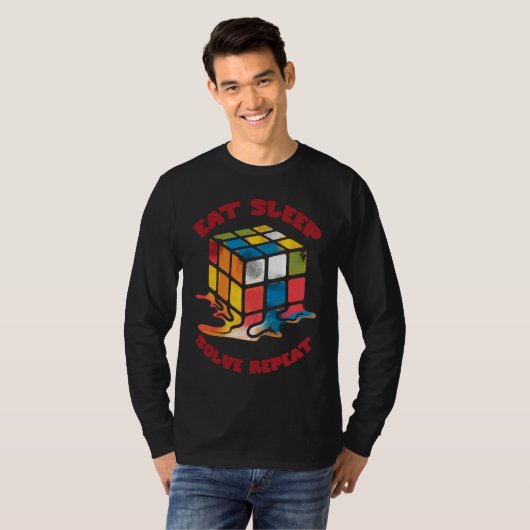 T-shirt Eat Sleep Solve Repeat  Solve Cube Puzzle Fun  9 (Devant entier)