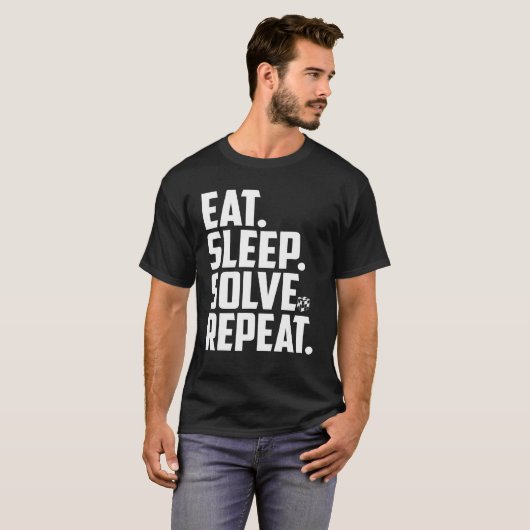 T-shirt Eat Sleep Solve Repeat Speed Cubing Cuber Cube (Devant entier)