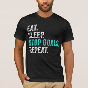 T-shirt Eat Sleep Stop Buts Répéter - Goalkeeper Cadeau