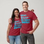 T-shirt Eat Sleep Stream Repeat Funny T pour le jeu (Unisexe)