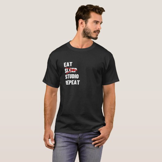T-shirt Eat Sleep Studio Répéter Funny Architecture Don T (Devant entier)