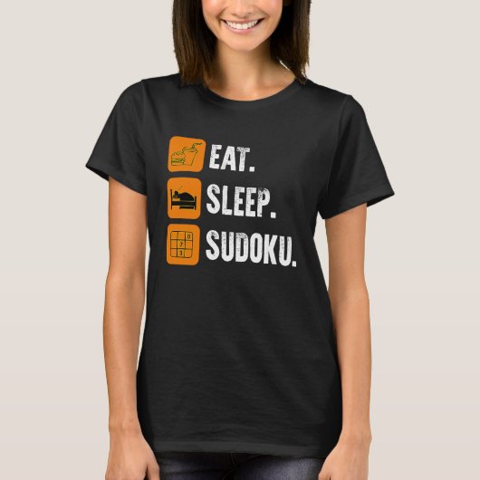 T-shirt Eat Sleep Sudoku Repeat  Number Place Board Game (Devant)