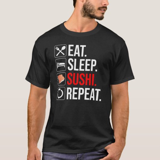 T-shirt Eat. Sleep. Sushi. Repeat (Devant)