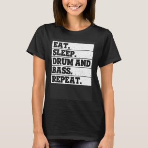 T-shirt Eat Sleep tambour et basse Repeat Music
