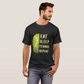 T-shirt Eat Sleep Tennis Repeat Custom Name Funny Sports  (Devant entier)