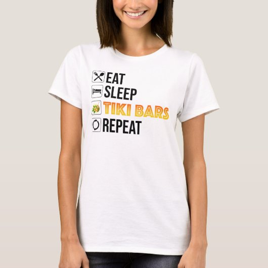 T-shirt Eat. Sleep. Tiki Bars. Repeat (Devant)