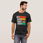 T-shirt Eat Sleep Trade Répéter Crypto Stocks Trading 1 (Devant entier)