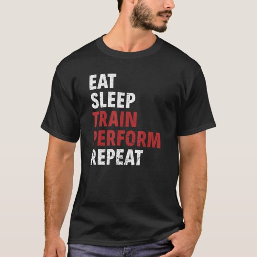 T-shirt Eat Sleep Train Perform Repeat Aerial Silks (Devant)