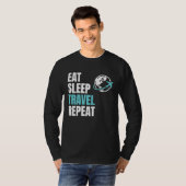 T-shirt Eat Sleep Travel Repea Airplane Traveling Trip Pla (Devant entier)