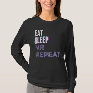 T-shirt Eat Sleep Vr Repeat Virtual Reality Video Game Pc 
