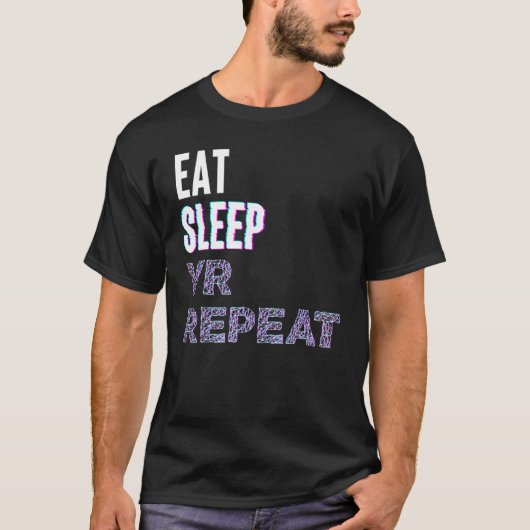T-shirt Eat Sleep Vr Repeat Virtual Reality Video Game Pc  (Devant)