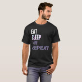 T-shirt Eat Sleep Vr Répéter Virtual Reality Video Jeu Pc (Devant entier)