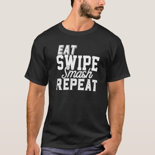 T-shirt Eat Swipe Smash Online Single Dating Party  Frat G (Devant)