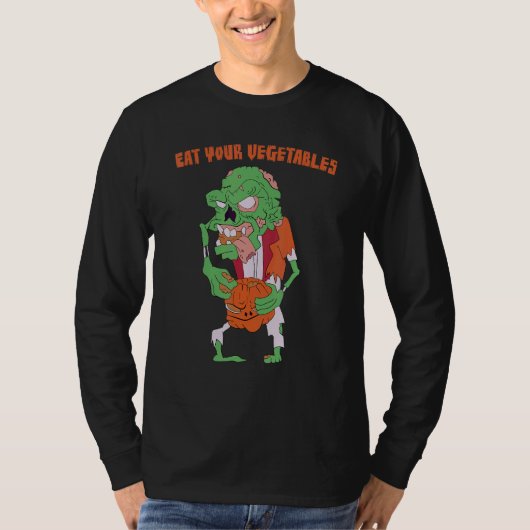 T-shirt Eat Your Vegetables Zombie Weightlifting Gym Stren (Devant)