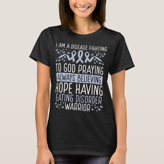 T-shirt Eating Disorder Warrior Disease Awareness Ribbon (Devant)