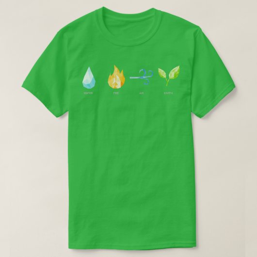 T-shirt Eau Feu Air Earth World 4 Element Nature Vent O (Design devant)