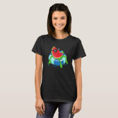 T-shirt Eau Flottante Mignonne Watermelon Femmes Eau Fruit (Devant entier)