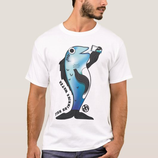 T-shirt Eau potable de poissons (Devant)