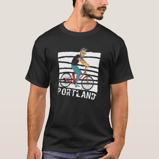 T-shirt Ebike Cycling Scooters Portland Ebike Cyclist (Devant)