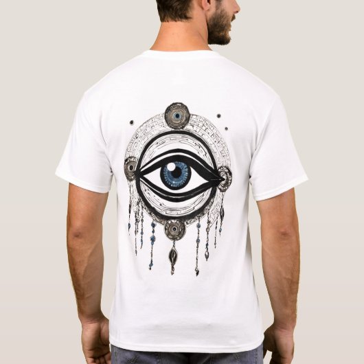 T-shirt Écart De Négativité : Encre Grecque Ancien Mal Eye (Dos)