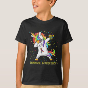 T-shirt Écarts de la licorne Dabbing Puzzle Autisme