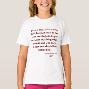 T-shirt Ecclésiaste 3:14 KJV Bible Verse Girl's