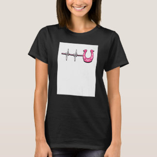 T-shirt Ecg Heartbeat Graphic Horse Lover Equestrian Rider