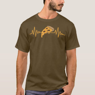 T-shirt Ecg Heartbeat Pizza Lover Eating Italian Food Pizz