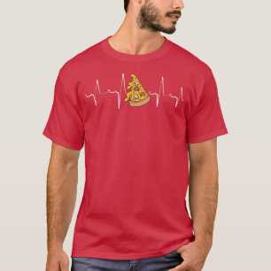 T-shirt Ecg Heartbeat Pizza Lover Manger Italien Pizz