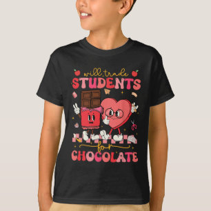 T-shirt Échangera élèves contre chocolat Professeur Valent