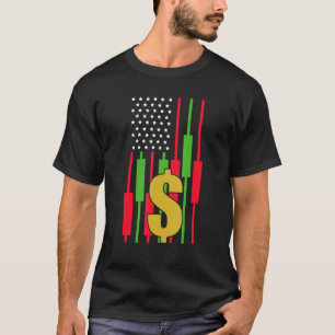 T-shirt Échanges Stocks Investisseur Drapeau 2