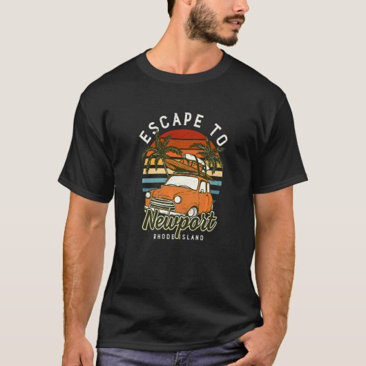 T-shirt Échapper À Newport Beach Rhode Island Ocean Ri Sum (Devant)