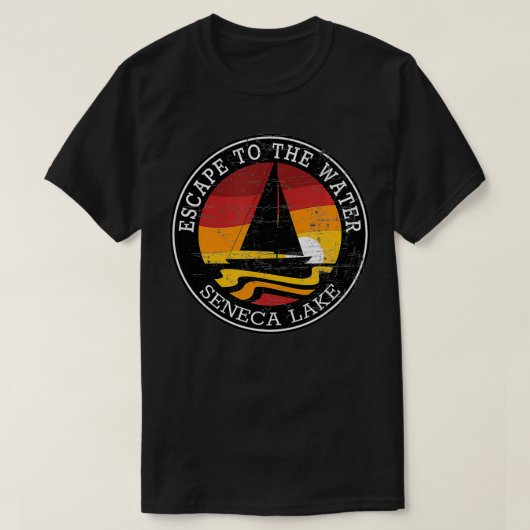 T-shirt Échapper À Water Seneca Lake New York Voilier R (Design devant)