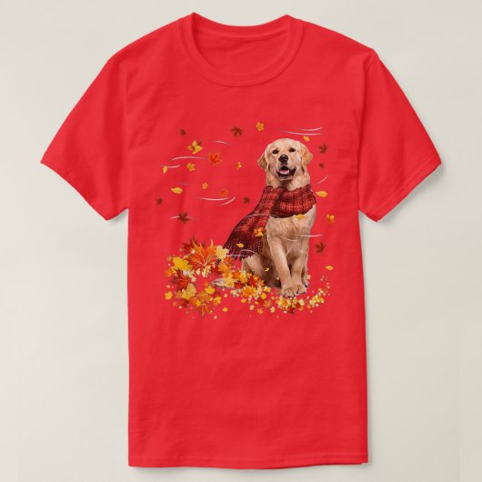 T-shirt Écharpe d'automne Golden Retriever Chien Automne C (Design devant)