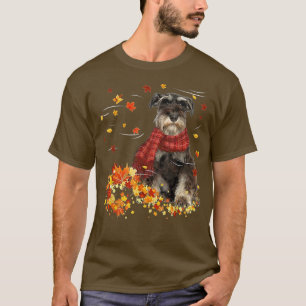 T-shirt Écharpe d'automne Miniature Schnauzer Chien Automn