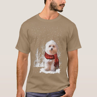 T-shirt Écharpe d'hiver Havanais  Chiens Arbre Forêt Neige