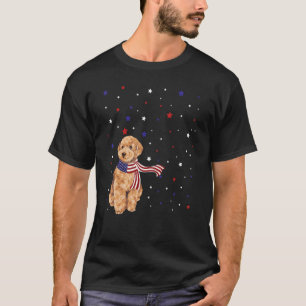 T-shirt Écharpe drapeau américain caniche patriotique 4 ju