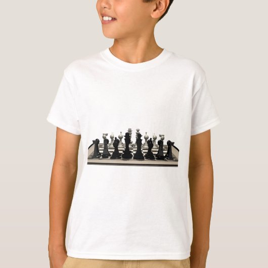 T-shirt Échecs avec pièces d'échecs : (Devant)