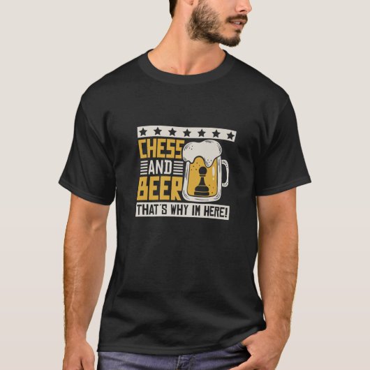 T-shirt Échecs Et Bière C'Est Pourquoi Je Suis Ici (Devant)