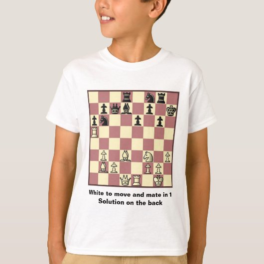 T-shirt Échecs Mate Dans 1 Puzzle #4 (Devant)