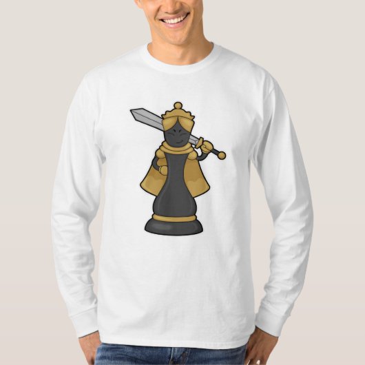 T-shirt Échecs Queen au jeu d'échecs avec épée (Devant)