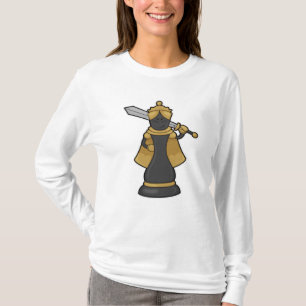 T-shirt Échecs Queen au jeu d'échecs avec épée