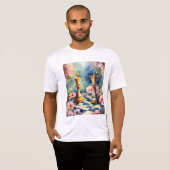 T-shirt "Échecs romantiques en fleur - Style aquarelle" (Devant entier)