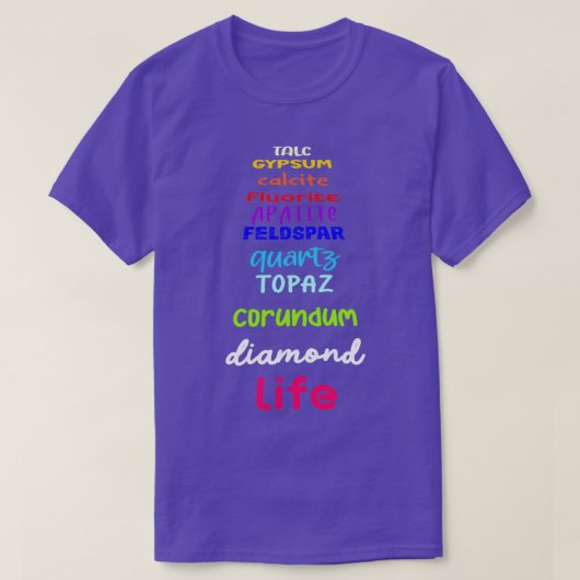 T-shirt Échelle de Mohs (Design devant)