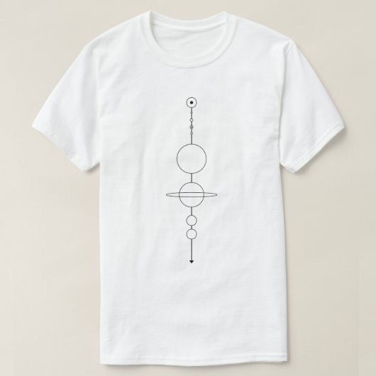 T-shirt échelle de système solaire (Design devant)