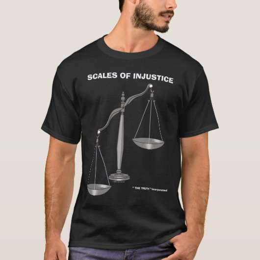T-shirt Échelles plaisanteries d'avocat d'injustice de (Devant)