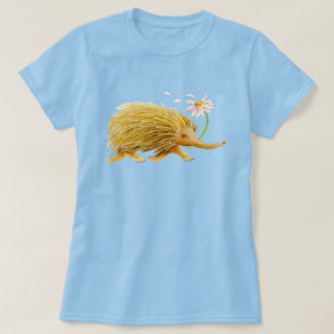T-shirt Echidna whimsical aquarelle bois d'art animal