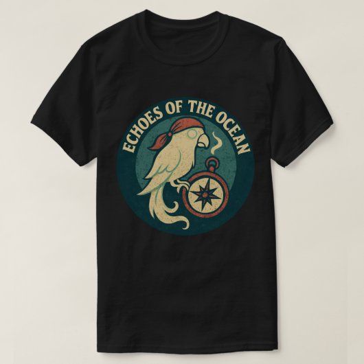 T-shirt Echoes Of The Ocean Pirate Parrot (Design devant)