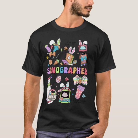 T-shirt échographiste technicien échographie de Pâques lap (Devant)